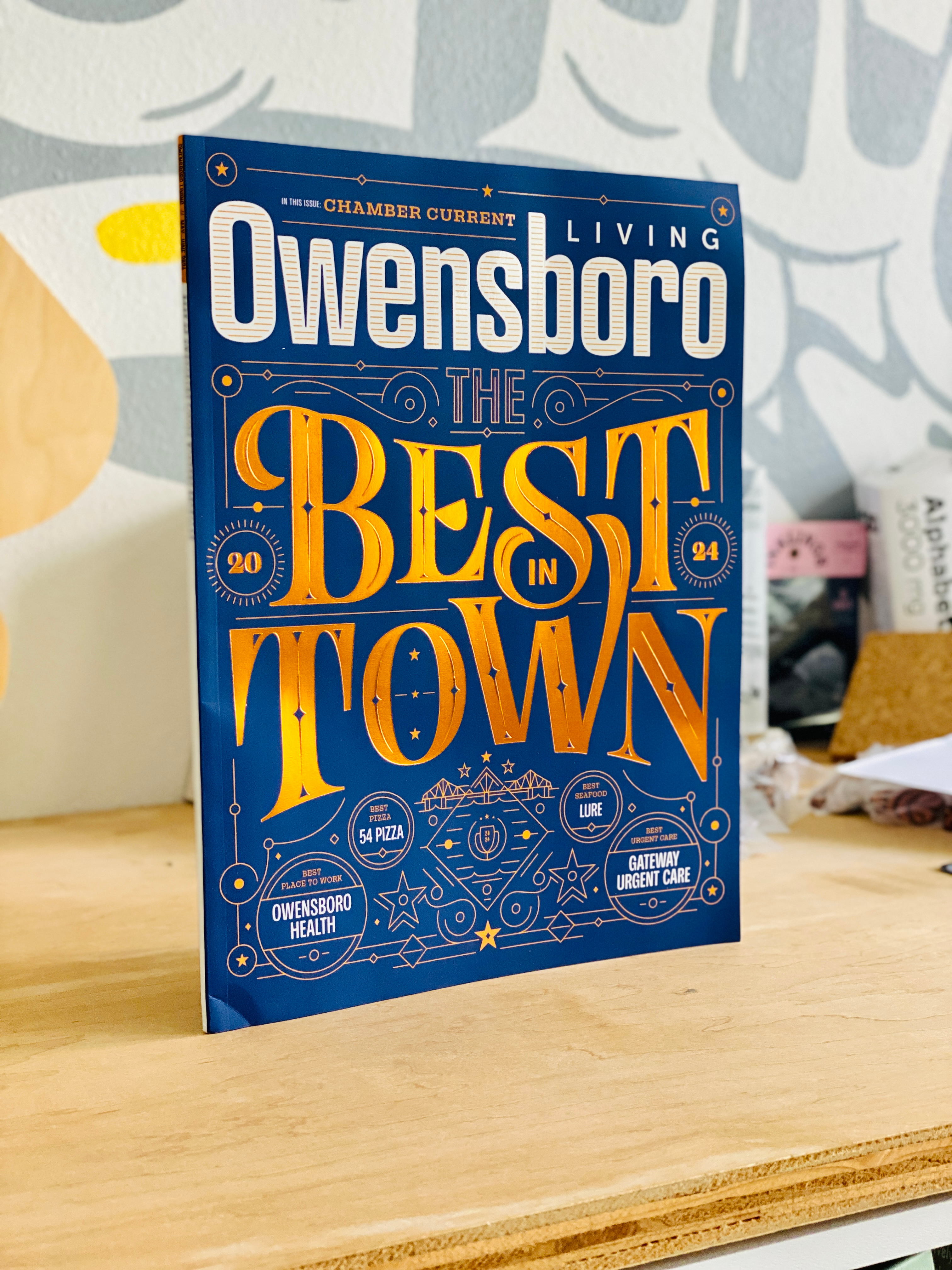 The Best in Town cover design foil stamp fonts illustration lettering magazine type typography
