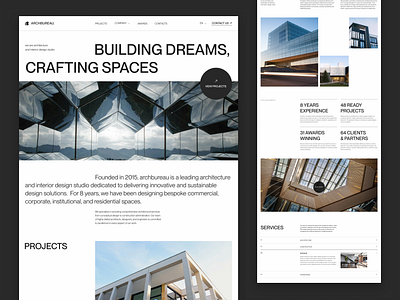 Landing Page for Architectural Agency Website interface design landing landing page landing page design ui uidesign user experience user interface ux uxdesign web web app web design website website design