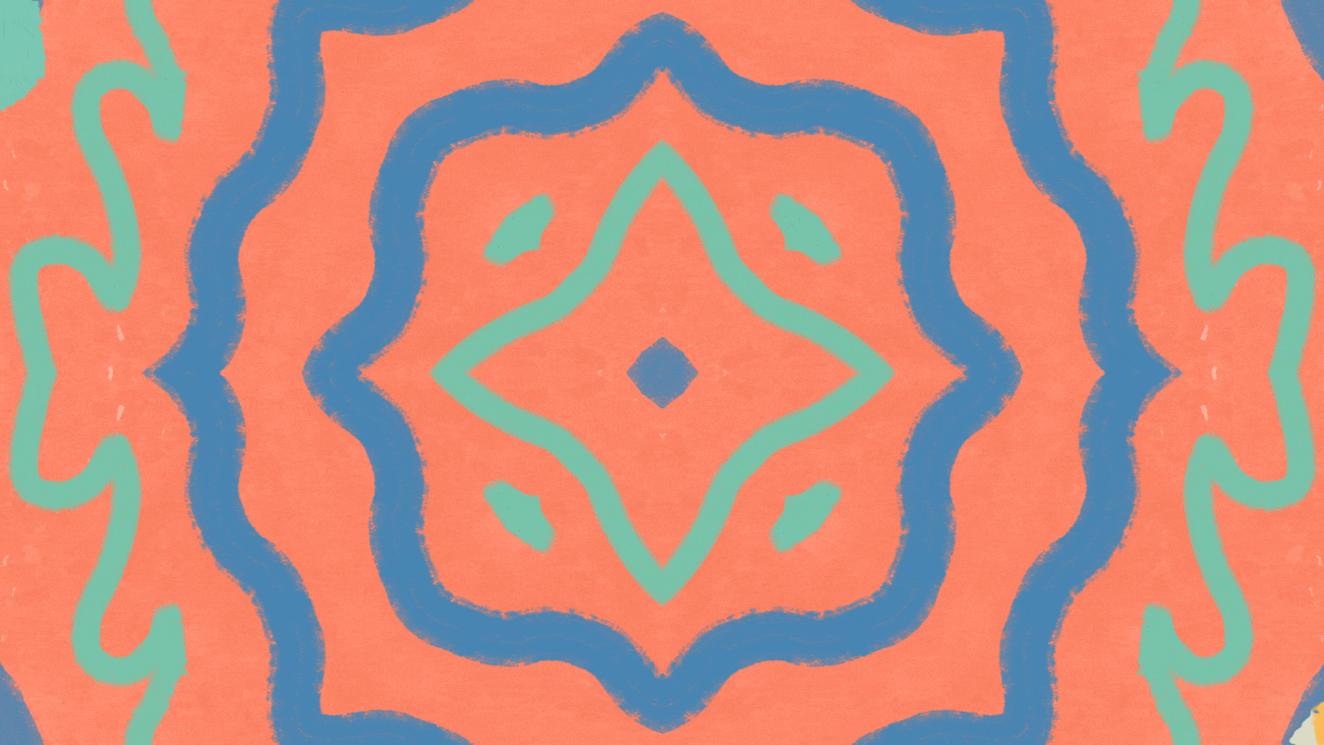 Wave - Kaleidoscope animation blue brush design hypnotize kaleidoscope loop mograph motion graphics music orange organic pattern psychedelic samba star summer teal trippy warm weather