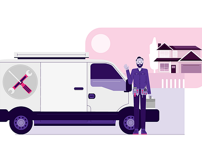 repair guy characters design illustration people retro style styletest vector website