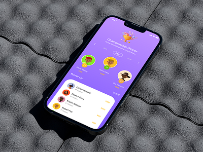 Daily UI Challenge #Day 19 Leaderboard animation appdesign application avatar challenge championship dailyui day19 design dribbble figma gaming leaderboard points runner up sports statistics ui winner world