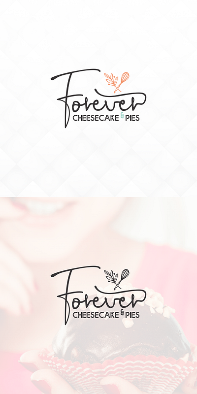 Forever : cheesecake logo branding logo