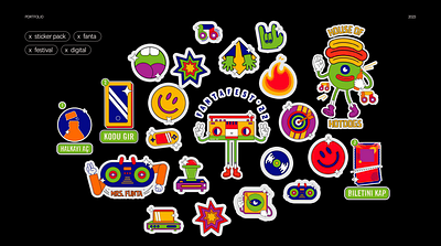 Festival Sticker Pack branding design digital graphic design illustration sticker vector
