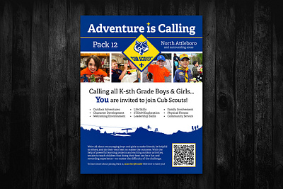Local Cub Scouts Recruitment Flyer brand flyer indesign page layout typography volunteer