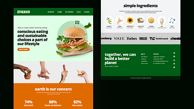 #1 Landing Page - Vegetarian Meat Product design download figma food website footer free download hero section ingredients landing page news ui user interface vegan vegetarian visual design website template