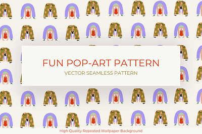 Modern Pop-Art Seamless Pattern fun illustration funny illustration girly illustration pattern seamless pattern wall art wallpaper