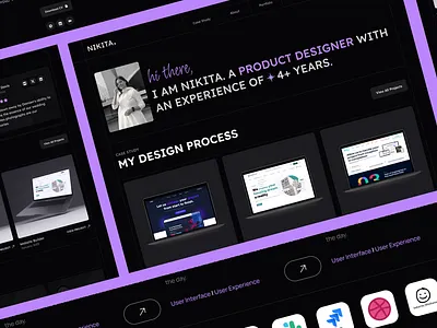 My Design Portfolio Website | Product Designer | 2024 branding dark theme design figma grey theme ui uiux ux website design