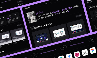 My Design Portfolio Website | Product Designer | 2024 branding dark theme design figma grey theme ui uiux ux website design