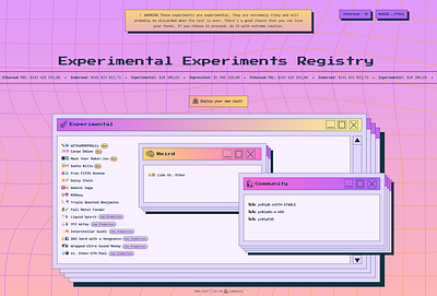Experimental Website Concept design ui