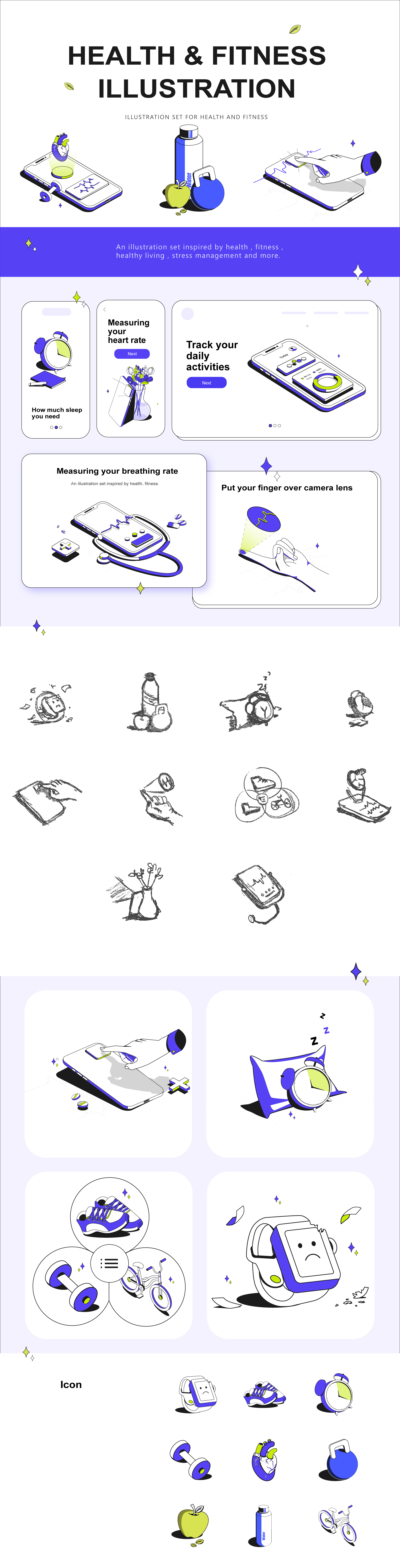 Health I Fitness I Isometric illustration adobe illustrator app ui branding design fitness graphic design health illustration landing page medical ui website