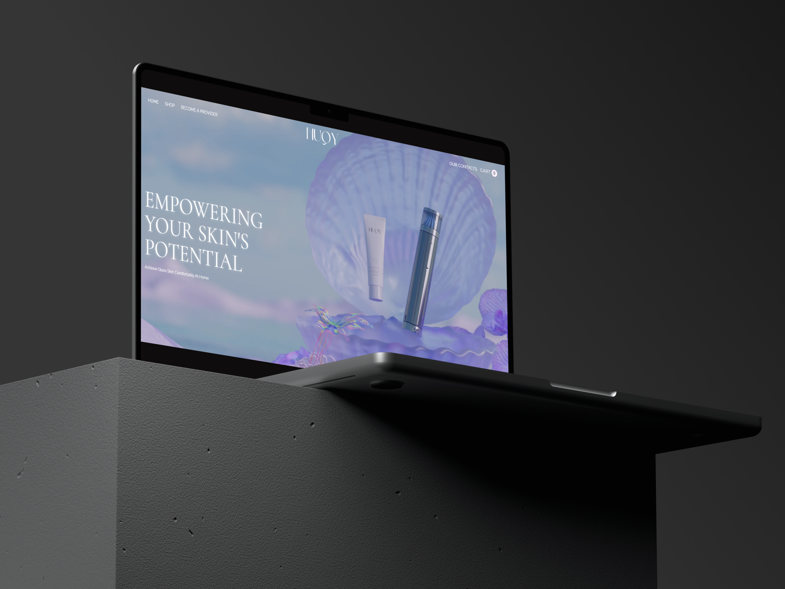 Luxury Korean Skincare - Shopify 3D Website 3d 3d animation 3d design animation brand design branding ecommerce healthcare healthtech immersive design landing page medical motion design product design shopify skincare ui design ux design web design web development