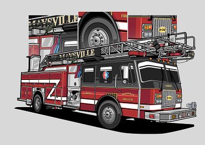Fire Truck Vector art car fire truck graphic design illustration public truck vector
