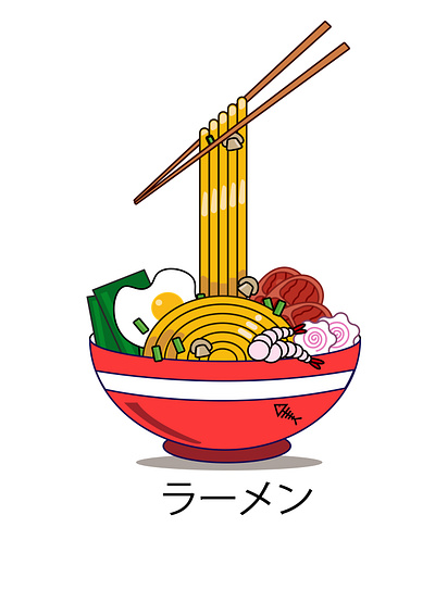 Ramen Bowl food graphic design illustration