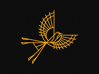 Scissortail bird emblem flying geometric gold icon illustration illustrator logo nature scissortail vector yellow