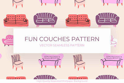 Colourful Couches Seamless Pattern colourful colourful pattern colourful wallpaper funky funky background seamless seamless pattern