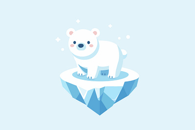 Polar bear animal bear change climate global iceberg polar vector warming white winter