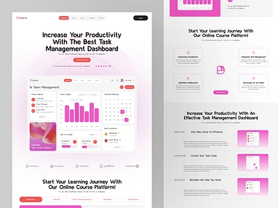 Task Management Landing Page ai app bright clean design fireart gradients ui ux web