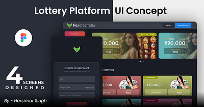 Lottery Platform UI Concept for Web & App app gaming lottery ui website