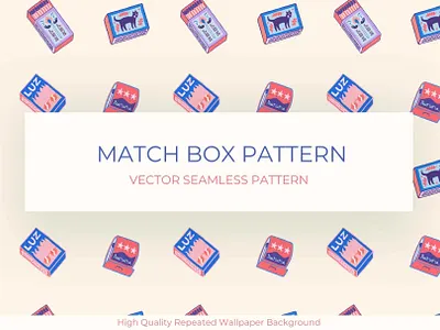 Match Box Seamless Pattern background design boxes hand drawn match box match box illustration pop art seamless pattern wallpaper illustration