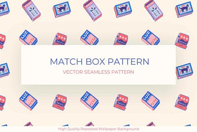 Match Box Seamless Pattern background design boxes hand drawn match box match box illustration pop art seamless pattern wallpaper illustration