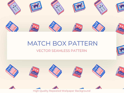 Match Box Seamless Pattern background design boxes hand drawn match box match box illustration pop art seamless pattern wallpaper illustration