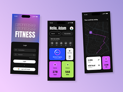 🏋️ Fitness Concept App concept app fitness graphic design mobile app product design sports ui web app