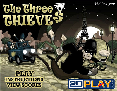 The Three Thieves - Casual Game 2d 2d game 2d illustration adobe animate adobe illustrator animation cartoon casual game character animation clown design digital art game game animation game assets illustration mime thieves vector