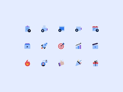 Contextual Onboarding Icons - Video Platform iconography icons illustration minimal flat icons product design ui ui design