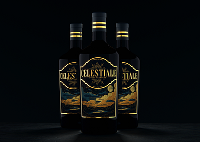 Celestiale Label Design 3d branding design graphic design illustration logo packaging