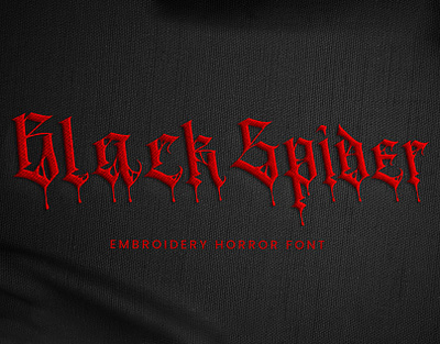 Black Spider Embroidery Font branding design font handwritten illustration italic logotype script typeface ui