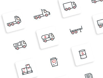 icon for transportation - line app design icon illustration line tranportation truck ui vector