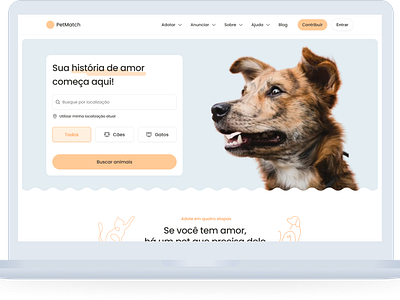 PetMatch - Pet Adoption Website adoption cute dog form illustrations pastel pet petshop ui veterinarian web webdesign