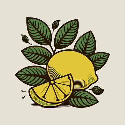 Lemon and Leaves: A Burst of Nature's Freshness accent