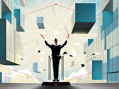 Equinix Inc - A Giant Project. art artwork branding character design data design digital illustration draw drawing editing graphic design illustration illustrator photoshop print wallart