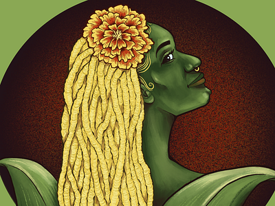 MariGoldi-Locs color digital flower goldilocks hair illustration locs marigolds procreate