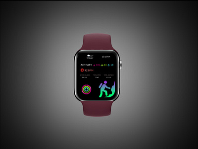 Apple Watch (44mm) - Redesign Fitness activity app design graphic design illustration typography ui ux