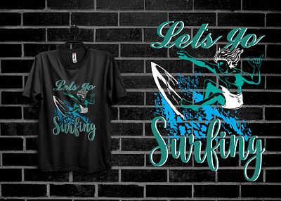 Surfing T-Shirt design design graphic design illustration t shirt t shirt design vector