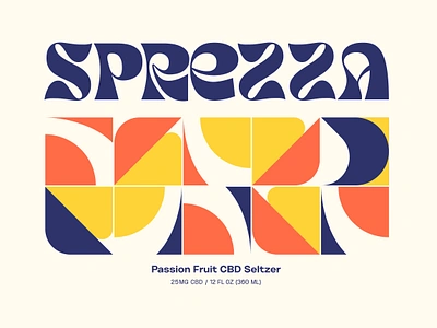 Sprezza CBD Seltzer Label art brand branding cbd custom dallas design designer geometric graphic design icon illustration logo mark nouveau pattern seltzer type vector