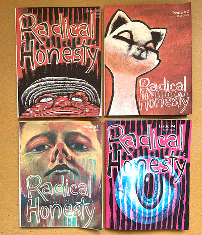 Radical Honesty Zines art book character collaboration colourful creatures drawing handdrawn painting personal printed matter self published sketching zine