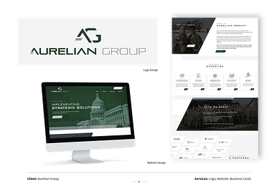 Aurelian Group brand design branding design graphic design green homepage logo logo design ui ui design ux ux design website website design wordpress