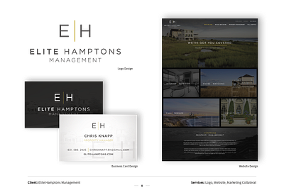 Elite Hamptons Management branding business card design graphic design logo logo design marketing print design ui ui design ux ux design website website design wordpress