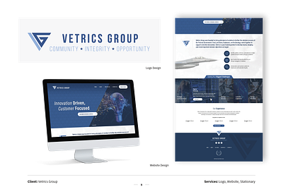 Vetrics Group brand design branding design graphic design logo logo design marketing print design ui ui design ux ux design website website design wordpress