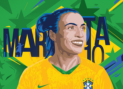 Marta - Brazilian Footballer design graphic design illustration ilustração poster ve vector vetor visual