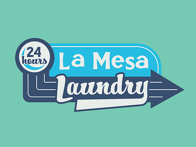 La Mesa Laundry Sign branding cleaners design graphic design identity illustration laundromat laundry logo mark retro vintage