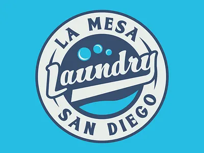 La Mesa Laundry Badge badge branding cleaners design graphic design identity illustration laundromat laundy logo mark retro vintage