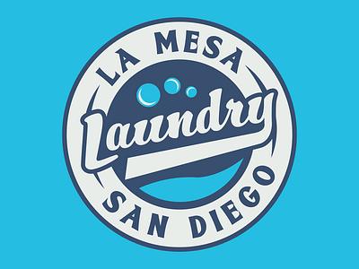 La Mesa Laundry Badge badge branding cleaners design graphic design identity illustration laundromat laundy logo mark retro vintage