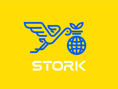 Stork World Logo bird eco green logo stork world