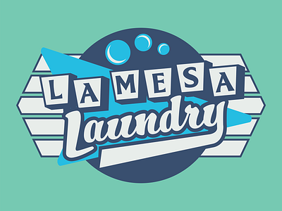 La Mesa Laundry Graphic badge branding cleaners design graphic design identity illustration laundromat laundry logo mark mural retro san diego vintage