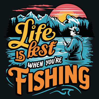 Fishing Graphic Design fish fishing graphic design illustration t shirt tshirt tshirtdesign vector