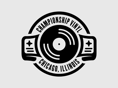 Championship Vinyl Logo badge branding design graphic design highfidelity identity illustration logo mark movie records vinyl